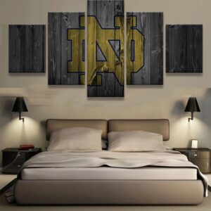 Notre Dame Barn Wood - Sport 5 Panel Canvas Art Wall Decor