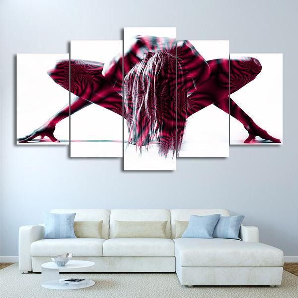 Nude Woman Body - Abstract 5 Panel Canvas Art Wall Decor Nude Woman Body - Abstract 5 Panel Canvas Art Wall Decor