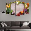 Nutrition Heart - Abstract 5 Panel Canvas Art Wall Decor