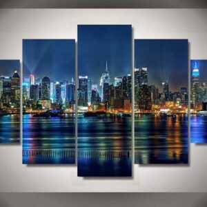 Nyc Cityscape New York City - Nature 5 Panel Canvas Art Wall Decor