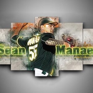 Oakland Athletics 3 - Sport 5 Panel Canvas Art Wall Decor