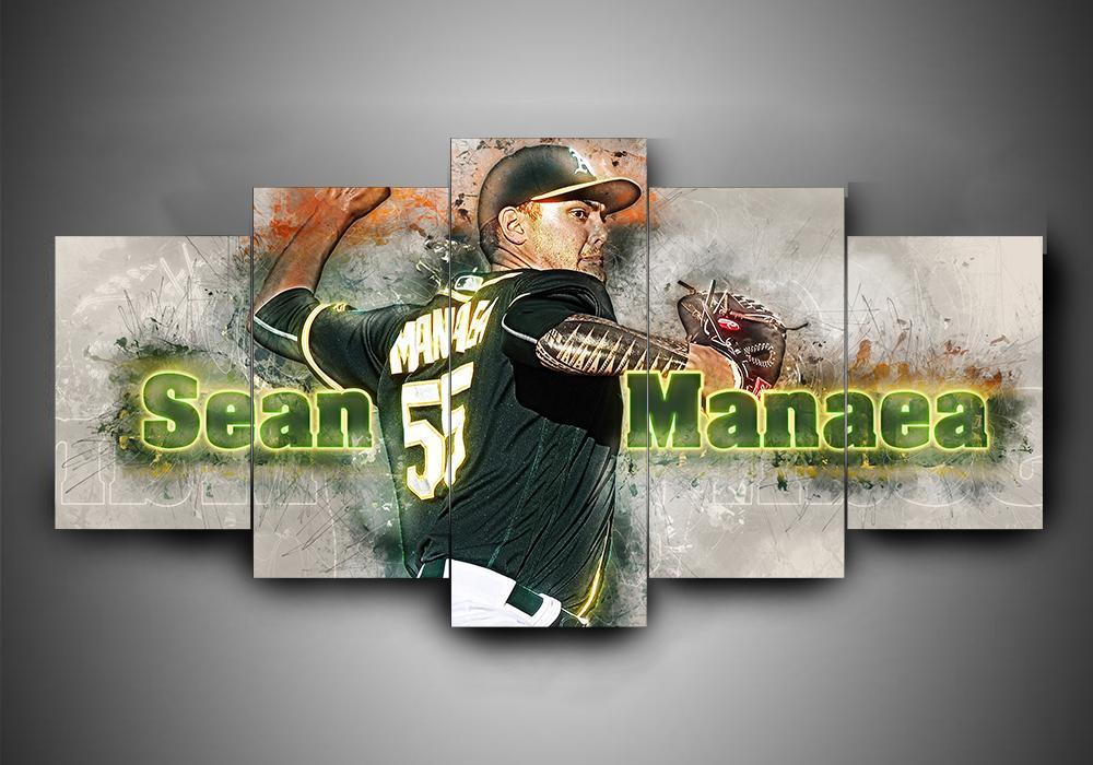 Oakland Athletics 3 - Sport 5 Panel Canvas Art Wall Decor Oakland Athletics 3 - Sport 5 Panel Canvas Art Wall Decor