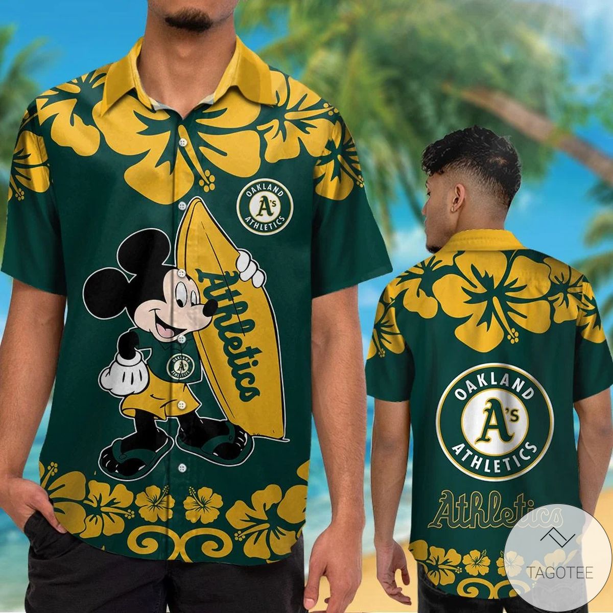 Oakland Athletics Mickey Mouse Hawaiian Shirt Oakland Athletics Mickey Mouse Hawaiian Shirt