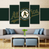 Oakland Athletics Team Baseball - Sport 5 Panel Canvas Art Wall Decor