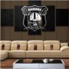 Oakland Raiders 1 - Sport 5 Panel Canvas Art Wall Decor