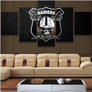 Oakland Raiders 1 - Sport 5 Panel Canvas Art Wall Decor