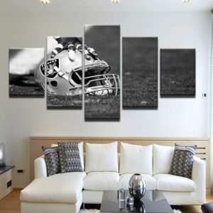 Oakland Raiders 9- Sport 5 Panel Canvas Art Wall Decor