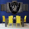 Oakland Raiders Nfl Logo - Sport 5 Panel Canvas Art Wall Decor