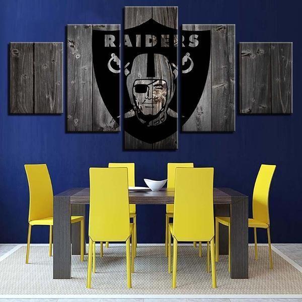 Oakland Raiders Nfl Logo - Sport 5 Panel Canvas Art Wall Decor Oakland Raiders Nfl Logo - Sport 5 Panel Canvas Art Wall Decor