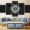 Oakland Raiders Sports Rugby - Sport 5 Panel Canvas Art Wall Decor