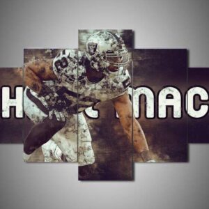 Oakland Raiders - Khalil Mack - Sport 5 Panel Canvas Art Wall Decor