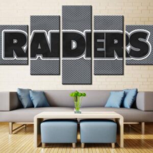 Oakland Raiders - Nature 5 Panel Canvas Art Wall Decor