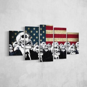 Obey - Abstract 5 Panel Canvas Art Wall Decor