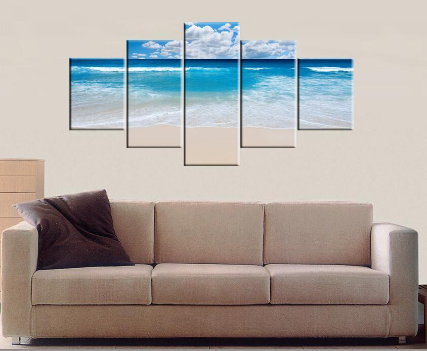 Ocean And Blue - Ocean 5 Panel Canvas Art Wall Decor Ocean And Blue - Ocean 5 Panel Canvas Art Wall Decor