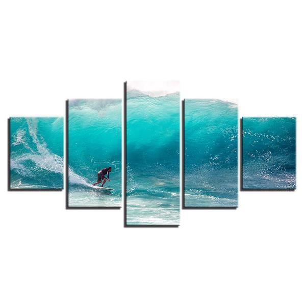 Ocean Big Wave Surfing - Sport 5 Panel Canvas Art Wall Decor Ocean Big Wave Surfing - Sport 5 Panel Canvas Art Wall Decor