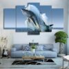 Ocean Great White Shark 3 - Animal 5 Panel Canvas Art Wall Decor