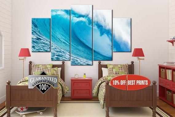 Ocean Photography - Nature 5 Panel Canvas Art Wall Decor Ocean Photography - Nature 5 Panel Canvas Art Wall Decor
