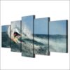 Ocean Surf 01 - Sport 5 Panel Canvas Art Wall Decor