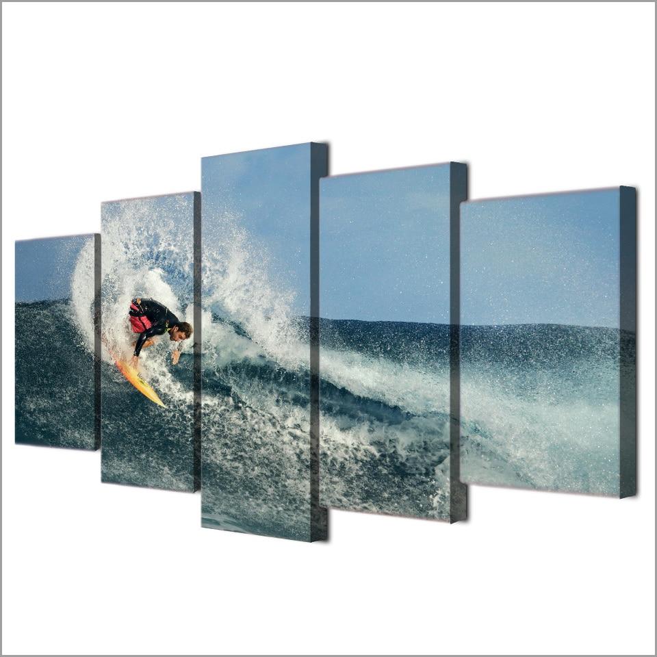 Ocean Surf 01 - Sport 5 Panel Canvas Art Wall Decor Ocean Surf 01 - Sport 5 Panel Canvas Art Wall Decor