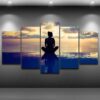 Oga By The Pool - Abstract 5 Panel Canvas Art Wall Decor
