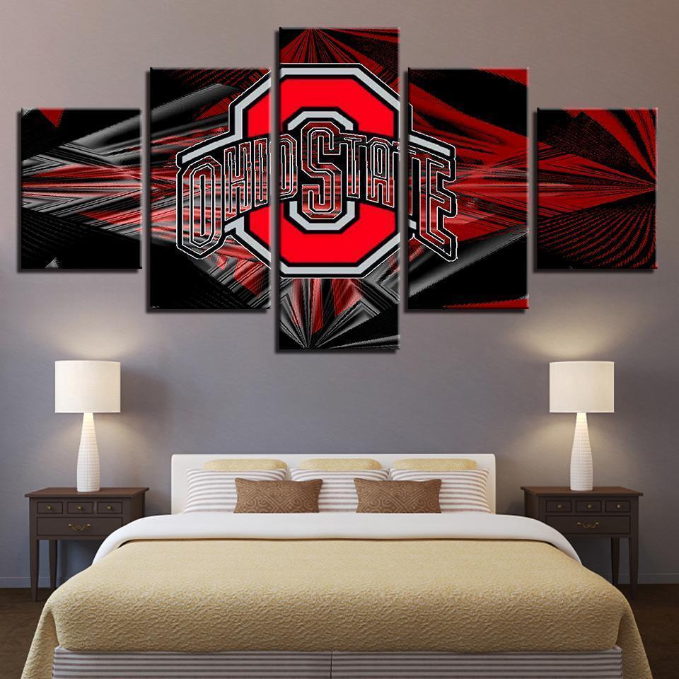 Ohio State Buckeyes Football Sport - 5 Panel Canvas Art Wall Decor Ohio State Buckeyes Football Sport - 5 Panel Canvas Art Wall Decor