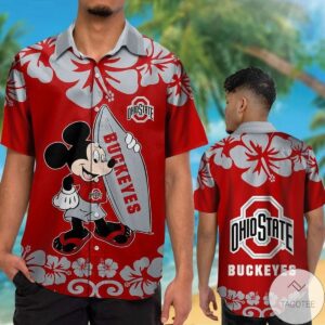 Ohio State Buckeyes & Mickey Mouse Hawaiian Shirt