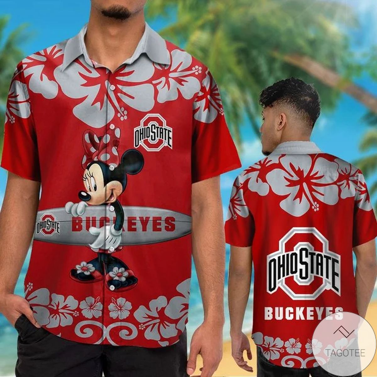 Ohio State Buckeyes & Minnie Mouse Hawaiian Shirt Ohio State Buckeyes & Minnie Mouse Hawaiian Shirt