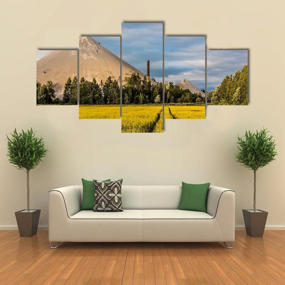 Oil Shale Ash Heap In Estonia - Nature 5 Panel Canvas Art Wall Decor Oil Shale Ash Heap In Estonia - Nature 5 Panel Canvas Art Wall Decor