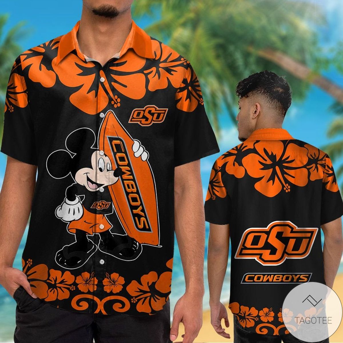 Oklahoma State Cowboys & Mickey Mouse Hawaiian Shirt Oklahoma State Cowboys & Mickey Mouse Hawaiian Shirt