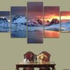 Okulsarlon In Iceland - Nature 5 Panel Canvas Art Wall Decor