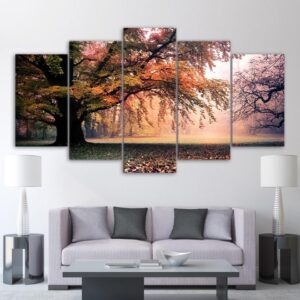 Old Big Tree - Nature 5 Panel Canvas Art Wall Decor