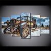 Old Broken Car Jalopy Hd - Automative 5 Panel Canvas Art Wall Decor