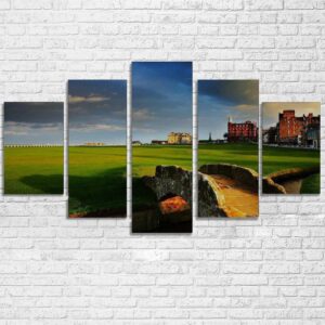 Old Course At St Andrews- Nature 5 Panel Canvas Art Wall Decor