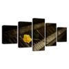 Old Piano With A Yellow Rose - Music 5 Panel Canvas Art Wall Decor