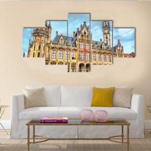 Old Post Office In Ghent - Religion 5 Panel Canvas Art Wall Decor