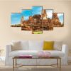 Old Temple Wat Of Ayutthaya - Nature 5 Panel Canvas Art Wall Decor