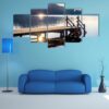 Old Wooden Jetty In Kirchsee Lake - Nature 5 Panel Canvas Art Wall Decor