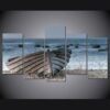 Old small wooden boat - Nature 5 Panel Canvas Art Wall Decor
