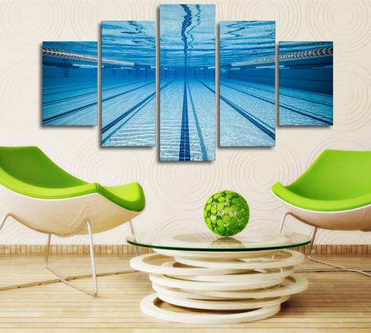 Olympic Swimming Pool - Sport 5 Panel Canvas Art Wall Decor Olympic Swimming Pool - Sport 5 Panel Canvas Art Wall Decor