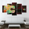 Om Guitar - Music 5 Panel Canvas Art Wall Decor