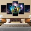 Om Yoga Symbol Buddha Abstract - Abstract 5 Panel Canvas Art Wall Decor