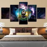 Om Yoga Symbol Buddha Abstract - Abstract 5 Panel Canvas Art Wall Decor