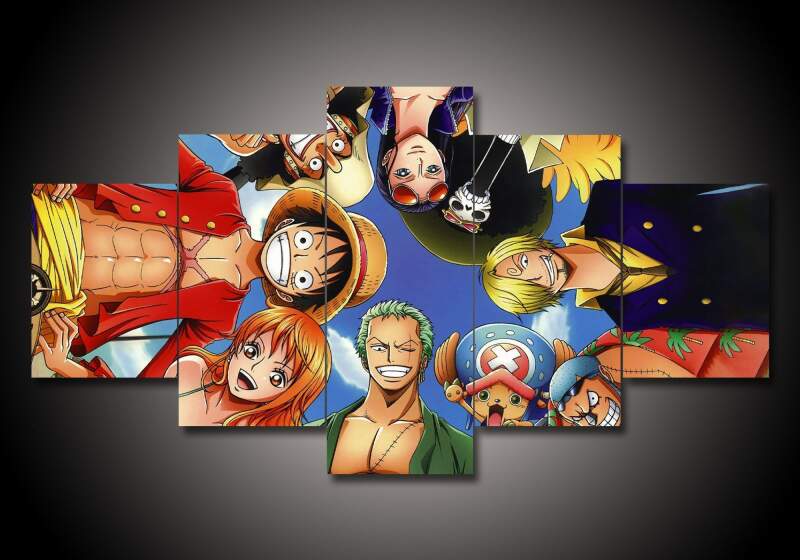 One Piece 10 - Anime 5 Panel Canvas Art Wall Decor One Piece 10 - Anime 5 Panel Canvas Art Wall Decor