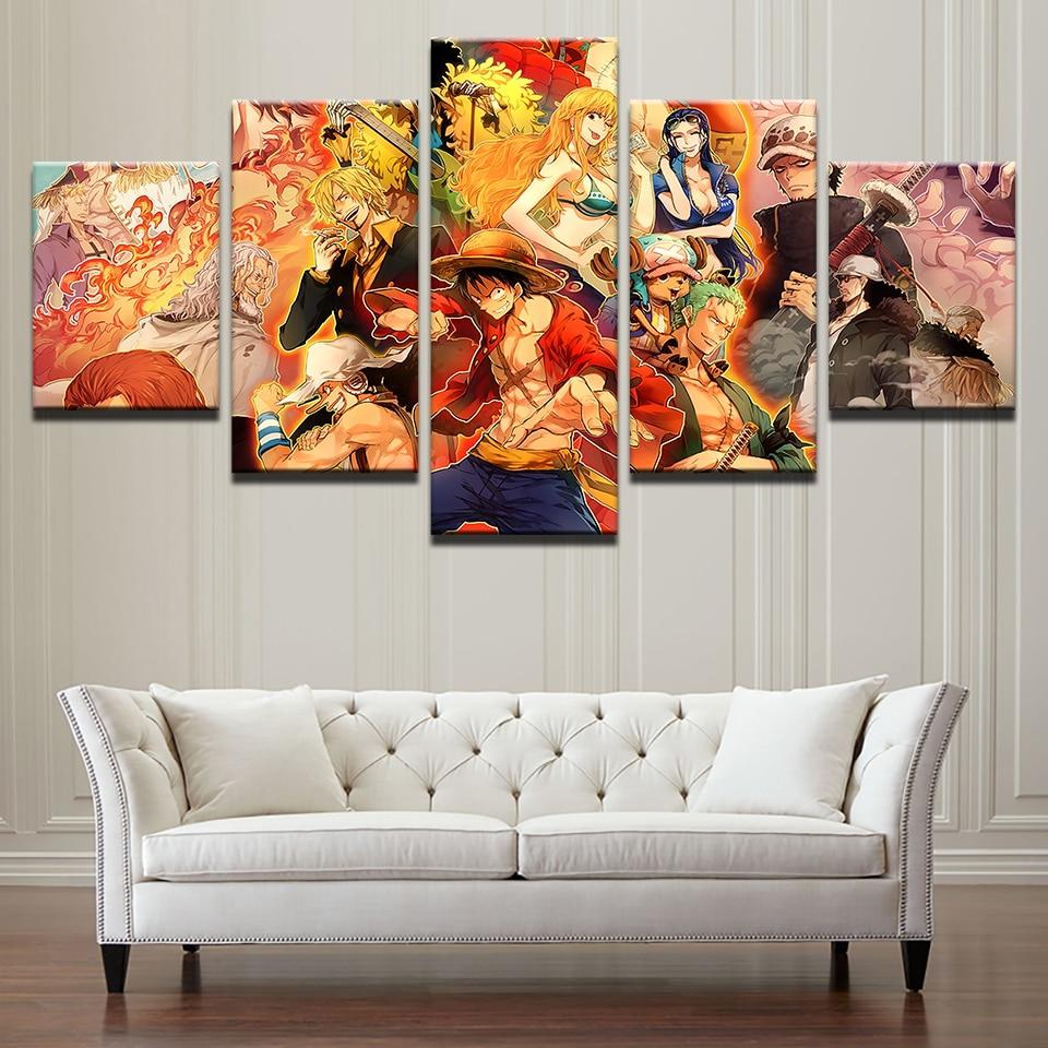 One Piece 66 - Cartoon 5 Panel Canvas Art Wall Decor One Piece 66 - Cartoon 5 Panel Canvas Art Wall Decor