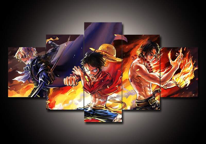 One Piece 7 - Anime 5 Panel Canvas Art Wall Decor One Piece 7 - Anime 5 Panel Canvas Art Wall Decor