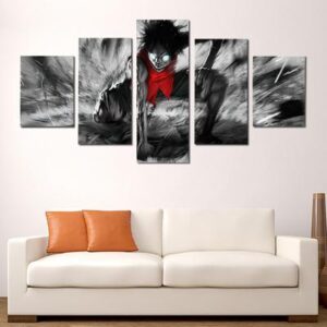 One Piece : Luffy 2Nd Gear - Movie 5 Panel Canvas Art Wall Decor
