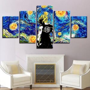 One Piece Starry Night Vincent Van Gogh - Movie 5 Panel Canvas Art Wall Decor
