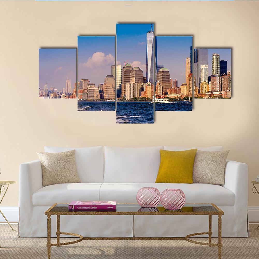 One World Trade Center In New York - Nature 5 Panel Canvas Art Wall Decor One World Trade Center In New York - Nature 5 Panel Canvas Art Wall Decor
