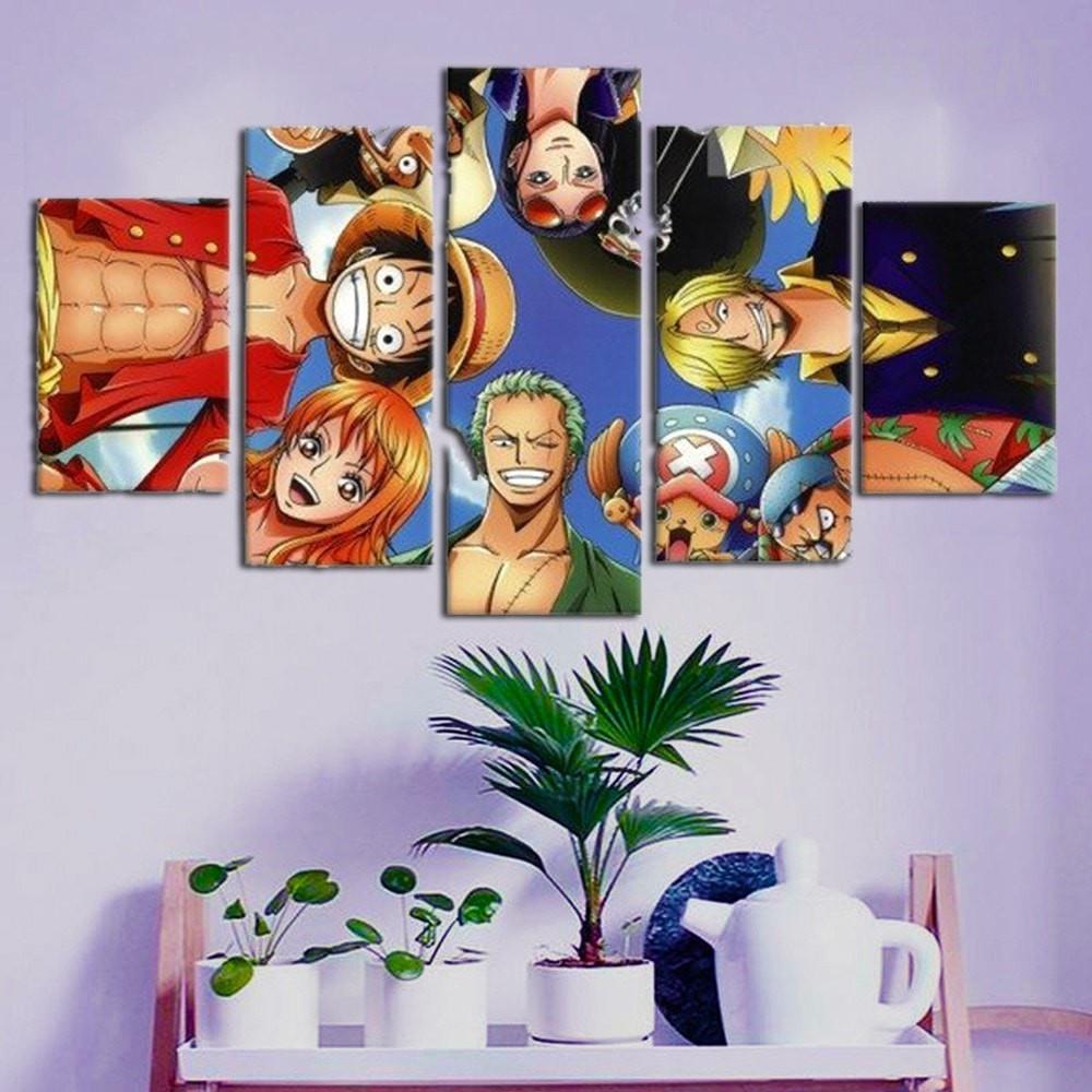 Onepiece Squad - Anime 5 Panel Canvas Art Wall Decor Onepiece Squad - Anime 5 Panel Canvas Art Wall Decor
