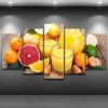 Orange Juice 02 - Nature 5 Panel Canvas Art Wall Decor